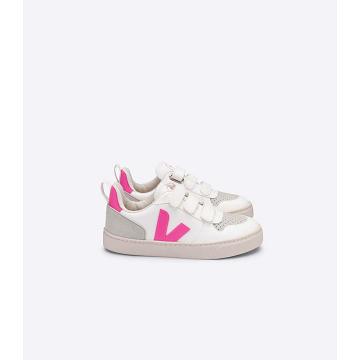 White/Purple Kids' Veja V-10 CWL Sneakers | AU 845MQZ